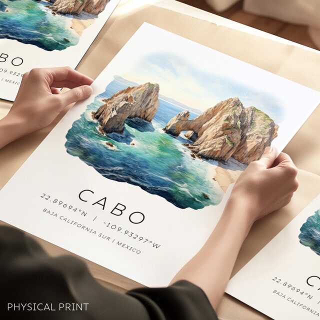 Mexico Travel Prints, Cabo San Lucas Mexico, Wall Art, Photo Gallery, Destination Landmark Cards - image 1