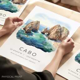 Mexico Travel Prints, Cabo San Lucas Mexico, Wall Art, Photo Gallery, Destination Landmark Cards - thumbnail 1