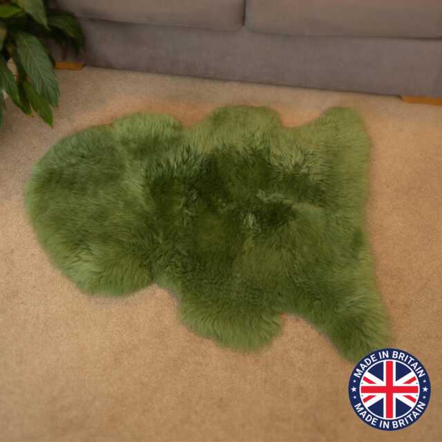 Sage Green Sheepskin Rug 100% Natural British Moorland Hide - image 1