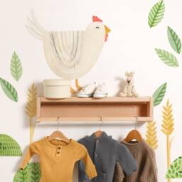 White Chicken - Fabric Wall Decal Modern Farm Mej - thumbnail 1