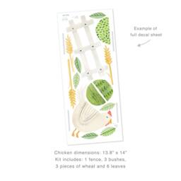White Chicken - Fabric Wall Decal Modern Farm Mej - thumbnail 4