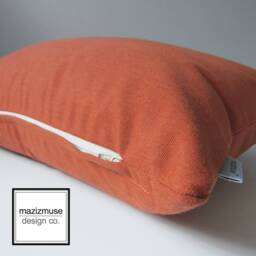 Rust Sunbrella?? Outdoor Pillow Cover, Decorative Burnt Orange Throw Cushions For Mid Century Modern Vibes On Patio Seating, Mazizmuse - thumbnail 2