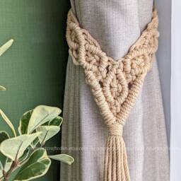 Macrame Curtain Tie Backs, Scandinavian Decor, Gifts, Window Accessories, Drapery Holdback, Boho Baks, Farmhouse Decor C19 - thumbnail 4