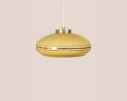 Ajda Vintage Pendant Light Mcm Hanging Handcrafted Glass Lamp Retro Ceiling Fixture Yugoslavia Gold Brass - thumbnail 1