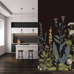 Wall Mural - Herbs & Wild Flowers Removable Wallpaper, Botanical, Self Adhesive, Renter Friendly, Accent Room Decor - thumbnail 3