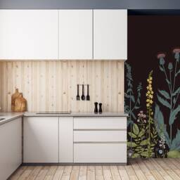 Wall Mural - Herbs & Wild Flowers Removable Wallpaper, Botanical, Self Adhesive, Renter Friendly, Accent Room Decor - thumbnail 2