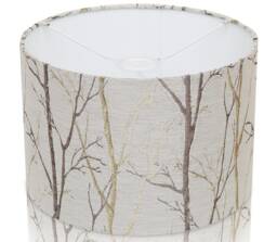Naturelle Burley Silver Birch Grey Ceiling Pendant Or Table Drum Lampshade, Nature Theme Leaf