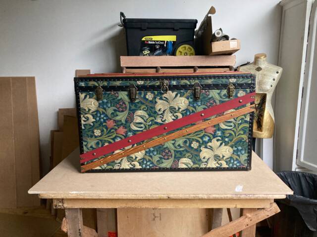William Morris Wallpaper Steamer Trunk - Handmade Storage Coffee Table Kids Toy Chest _ Sinatra Glin - image 1