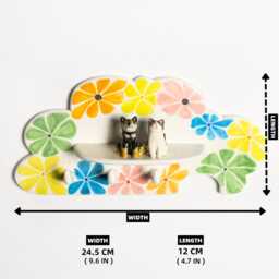 Custom Whimsical Cloud Rainbow Pet Portrait Key Holder Wall Hook Hand Painted Personalized 3D Dog Cat Sculpture Bonded Pair Leash Hanger - thumbnail 2