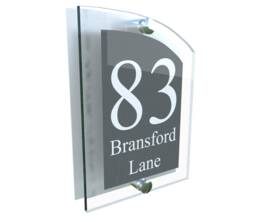 Acrylic & Aluminium Personalised Wall Plaque House Number - Arca5-2Wa-S-C - thumbnail 1