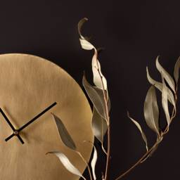 Handmade Brass Wall Clock Minimalist Brushed Metal, Silent Movement, Custom Engraved - thumbnail 3