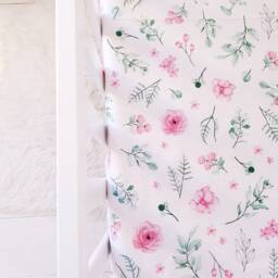 Baby Girl Cot-Bed-Fitted-Sheet-100% Cotton, Flowers , Garden Nursery 60 X 120 cm 70 140 cm, Space Saver - thumbnail 2