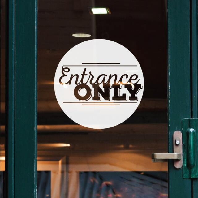 Entrance Only Vinyl Door Decal - Modern Business Sign - image 1
