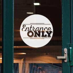 Entrance Only Vinyl Door Decal - Modern Business Sign - thumbnail 1