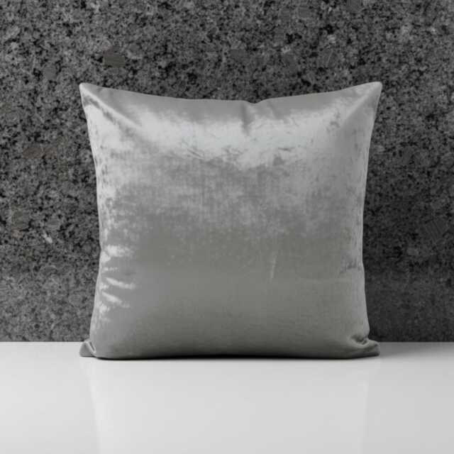 Luxury Super Soft Silver Grey Velvet Cushion Cover Crushed Pillowcase 18x18 - image 1