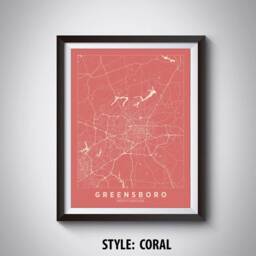 Greensboro Nc Map Poster Vintage Style Travel Wall Art - thumbnail 3