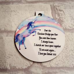 Remembrance Gift - in Loving Memory Of Bauble Decoration Feathers Appear Robins Unicorns Sympathy Gift Family Loss - thumbnail 3
