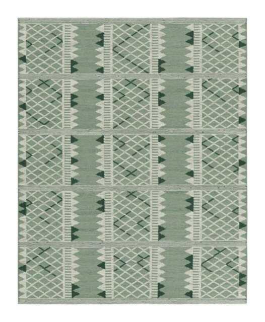 Handwoven Wool Kilim Rug Scandinavian Geometric Design, Custom Made - image 1