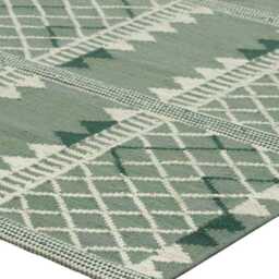 Handwoven Wool Kilim Rug Scandinavian Geometric Design, Custom Made - thumbnail 4