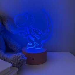 Personalized Dinosaur Night Light - Nursery Decor, 16 Color Modes - thumbnail 4