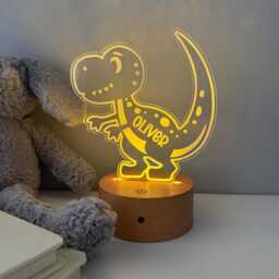 Personalized Dinosaur Night Light - Nursery Decor, 16 Color Modes - thumbnail 3