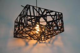 Handmade Rubber Lampshade Square Recycled Inner Tube Light - thumbnail 1
