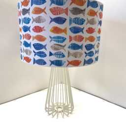 Gold Fish Lampshade Nautical Seaside Blue & White Orange Fatta Da Mamma - thumbnail 3