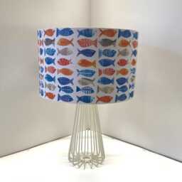 Gold Fish Lampshade Nautical Seaside Blue & White Orange Fatta Da Mamma - thumbnail 4