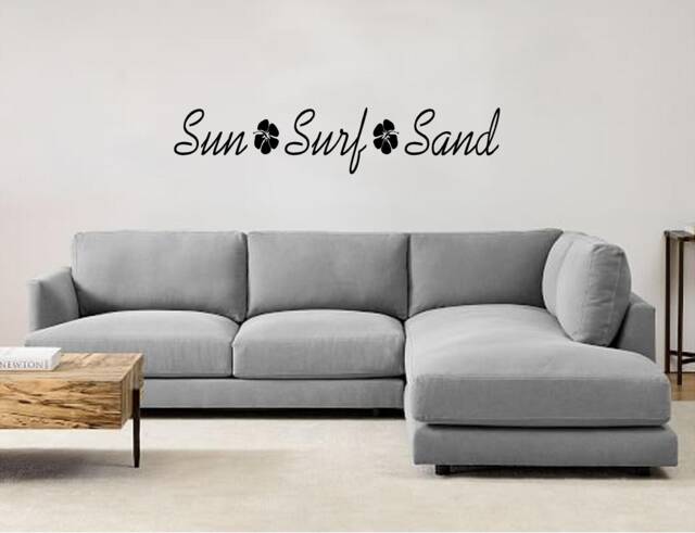 Sun Surf Sand Vinyl Wall Decal Beach Home Decor - image 1