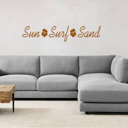 Sun Surf Sand Vinyl Wall Decal Beach Home Decor - thumbnail 2