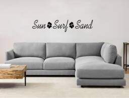 Sun Surf Sand Vinyl Wall Decal Beach Home Decor - thumbnail 1