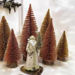 Sparkly Bronze Mini Christmas Tree Holiday Display - thumbnail 4