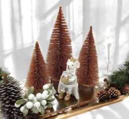 Sparkly Bronze Mini Christmas Tree Holiday Display
