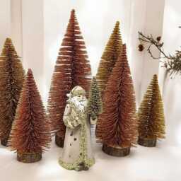 Sparkly Bronze Mini Christmas Tree Holiday Display - thumbnail 3
