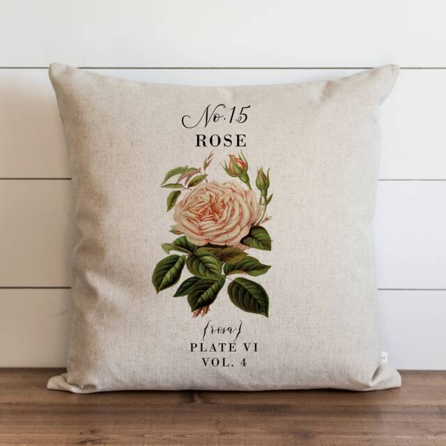 Rose Pillow Cover - 18 X 20 Botanical Floral Spring Home Decor Summer Throw Garden - image 1