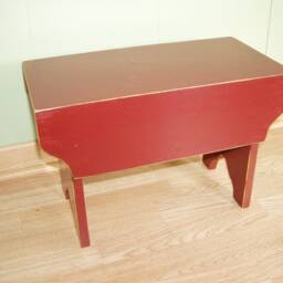 Rustic Red Wooden Step Stool Country Bathroom Decor - thumbnail 3