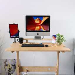 Ergonomic Standing Desk Plywood Sit-Stand Desk Custom Workstation - thumbnail 4