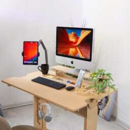 Ergonomic Standing Desk Plywood Sit-Stand Desk Custom Workstation
