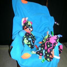 Custom Baby Gift Set Includes Matching Blanket, Bear, & Sensory Blanket - thumbnail 2