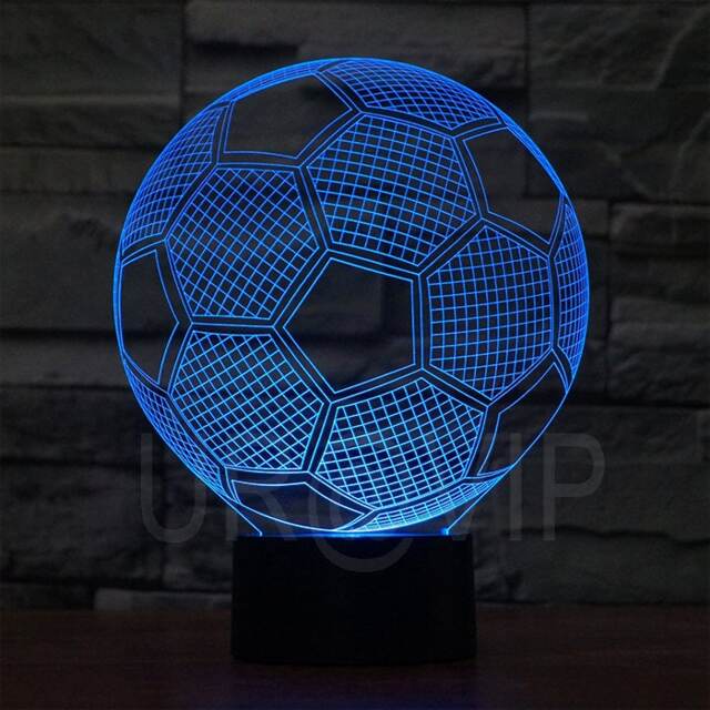 Soccer Ball , Personalized 3D Illusion Smart App Control Night Light Bluetooth, Music, 7&16M Color Mobile App, Made in UK - image 1