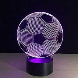 Soccer Ball , Personalized 3D Illusion Smart App Control Night Light Bluetooth, Music, 7&16M Color Mobile App, Made in UK - thumbnail 3
