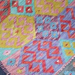 Kilim Rug Multicolour, Handmade Artisan Afghan Turkish Persian Rug, Navajo Moroccan Bohemian Flatweave, Natural Wool Dhurrie 117x80 cm - thumbnail 4