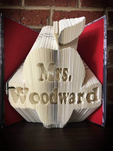 Custom Teacher Name in Apple Book Folding - image 1