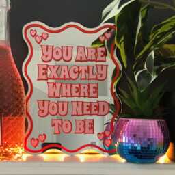 You Are Exactly Where Need To Be Mirror, Affirmation Mirrors, Positivity Quotes On Decals, Dopamine Design - thumbnail 3
