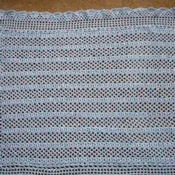 "New Handmade Crocheted ""Sunny Days"" Baby Blanket/Afghan in Aqua & Pink - 32"" X 41" - thumbnail 3