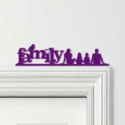Door Topper Love Heart Bird Family Of Four 2 Girls Various Colours Decor Sign - Novelty Wall Decor, Frame Art, Decorative Art - thumbnail 4