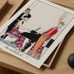 French Art Print, Vintage Deco, Piano Woman Illustration, Paris Fashion Wall Art, Modern Home Decor, Exhibition Poster, Elegant Canvas - thumbnail 3