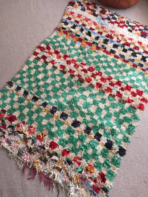 Boucherioute Rug - Berber Atlas Rug, Moroccan Handwoven Vintage Rug /140 X 240 cm/4.5 7.8 Ft/ Code 316 - image 1
