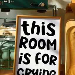 This Room Is For Crying Art Print - Black & White Preppy Decor, Bedroom Quote Funny Wall Art, Print, Mental Health Meme - thumbnail 2