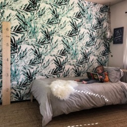 Watercolor Palm Leaves Removable Wallpaper, Rreusable Wall Mural, Palm Leaf Art, Tropical Floral Decal #33 - thumbnail 2